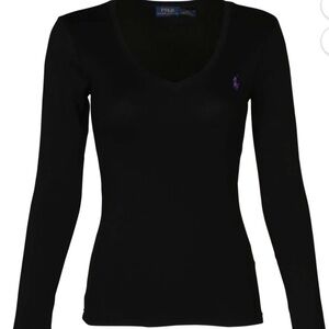 Polo Ralph Lauren Women's Long Sleeve V-Neck Pony Shirt